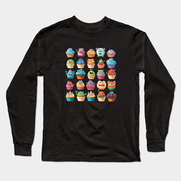 Cupcake characters Long Sleeve T-Shirt by DavidLoblaw